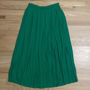 J. Crew Kelly green pleated midi skirt